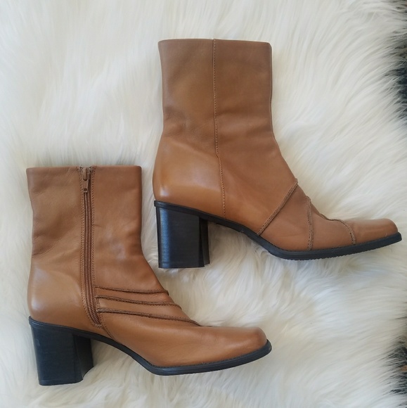 Clarks Shoes - Clark's Gorgeous Caramel Colored Leather Boots